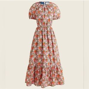 J. Crew X Liberty Fabric Cut out Cotton Floral Maxi Dress in Meadow Song